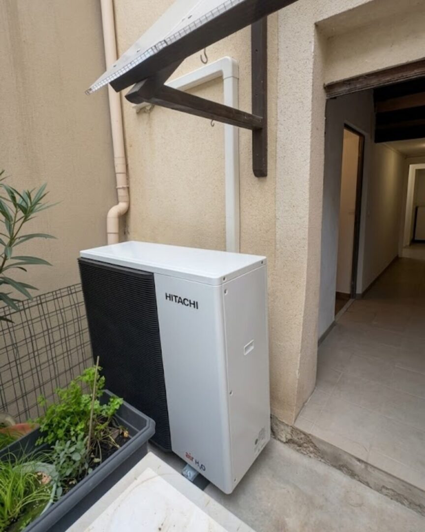 Installation d’une PAC air/eau 16kW Hitachi à Mornas (84550) - Photo 01